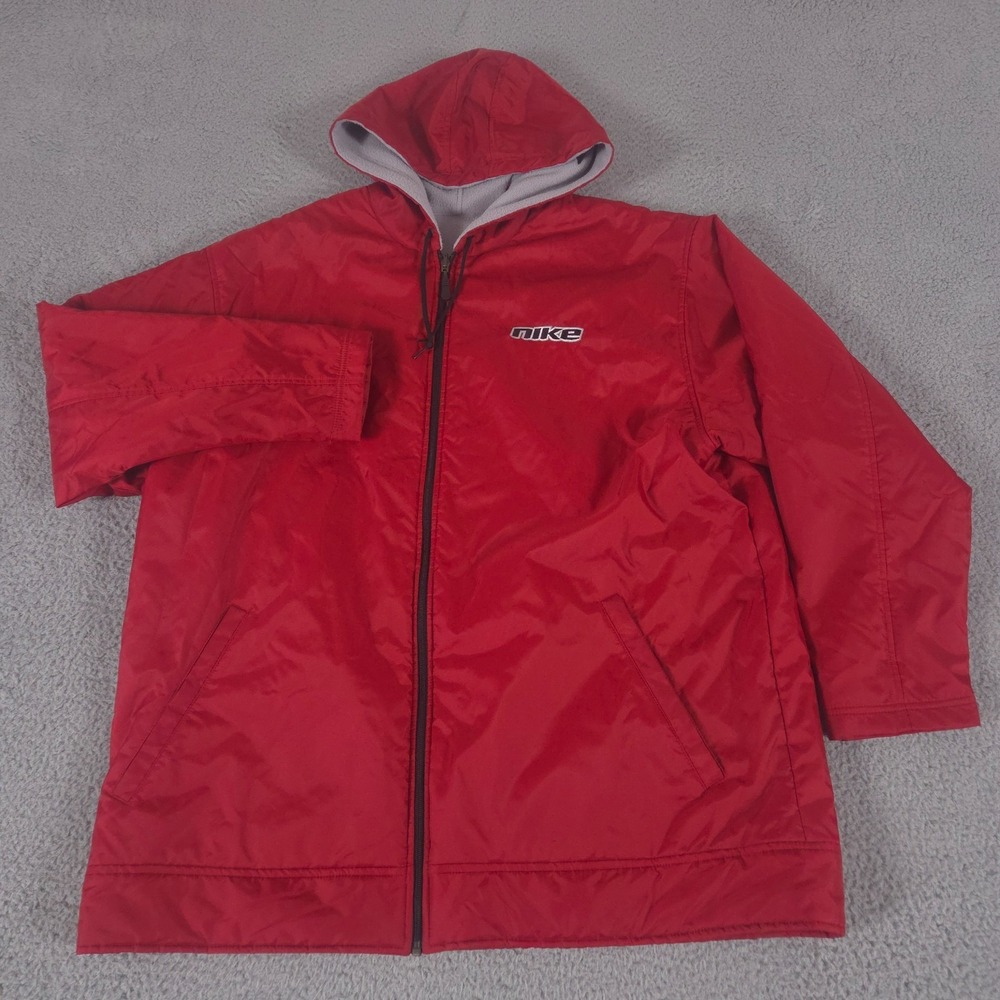VTG Nike Jacket Men XL Red Nylon Reversible Fleece Outdoor Windbreaker Housh Y2K